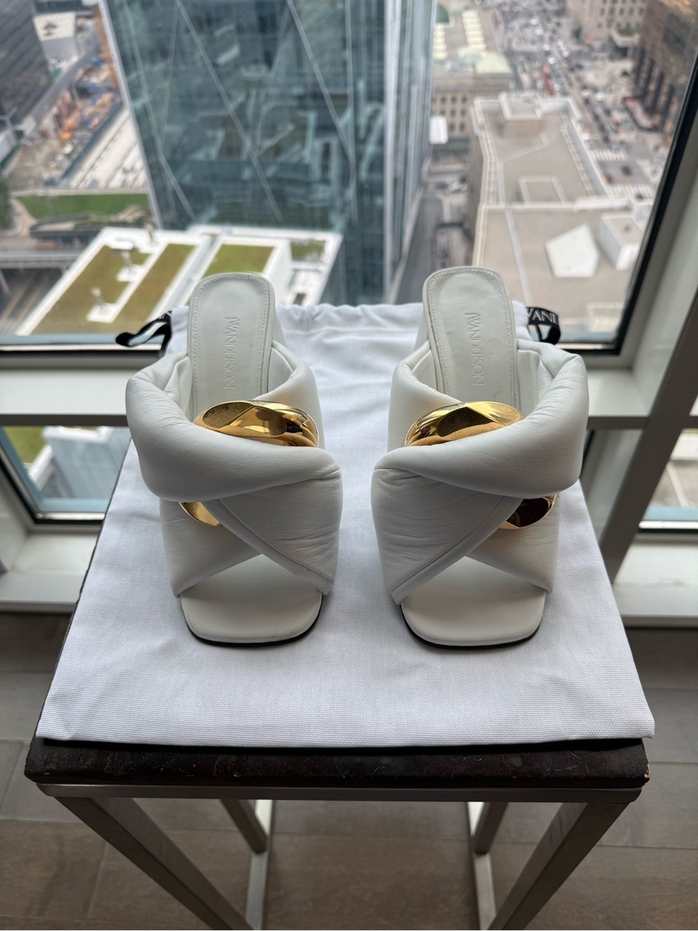 JW Anderson Chain Twist Leather Mules, size 9